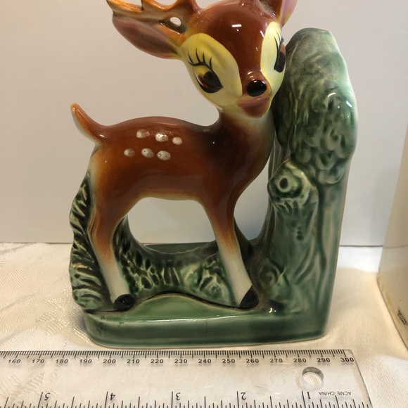 1950s Ceramic Deer Bookends Spotted White Tale Fawns Made in Japan Kitsch Bambi” - Picture 13 of 13